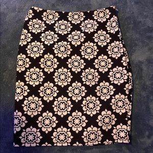 Black & White Floral Skirt